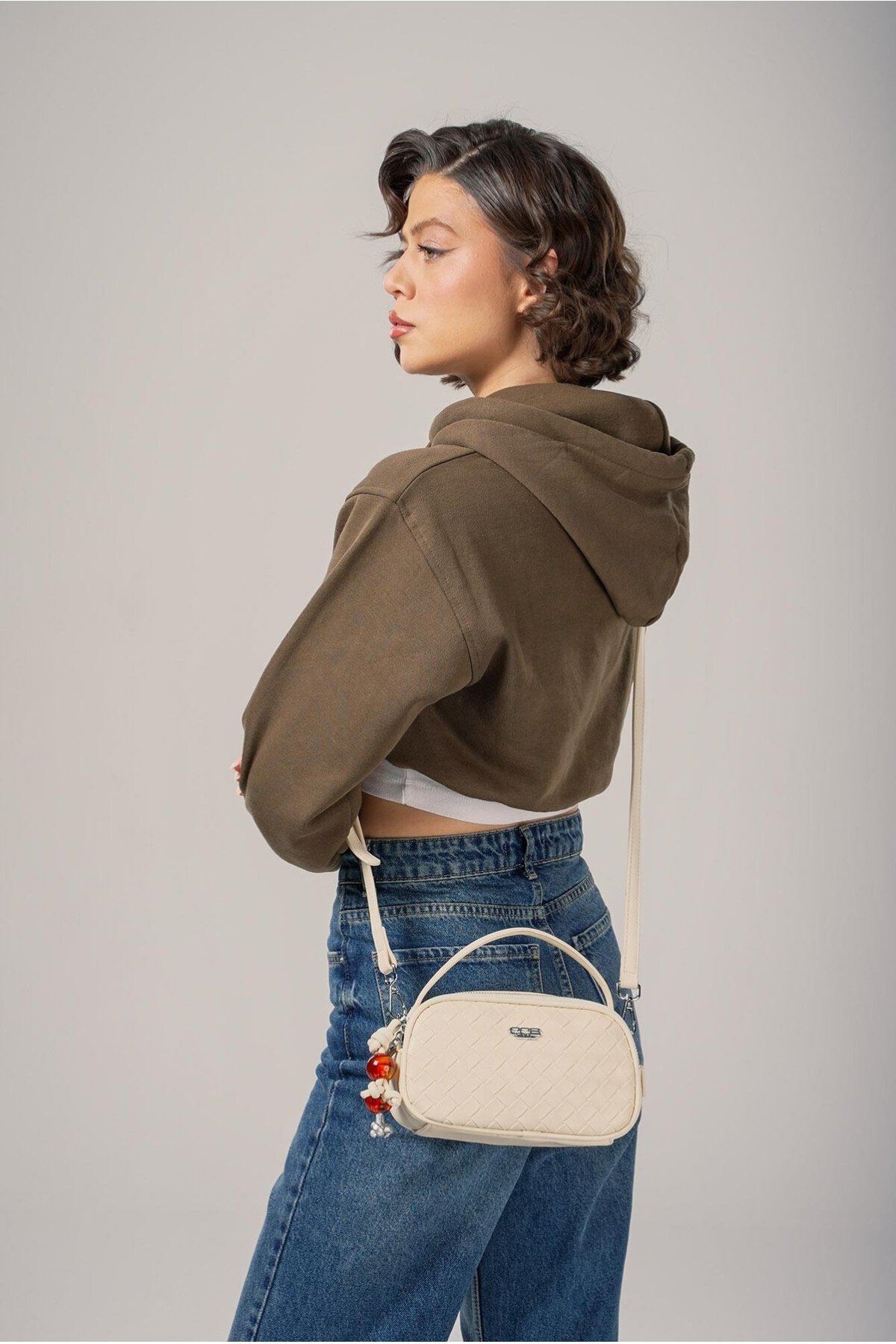 Beyaz  Kadın Omuz Çantası Ccs London 17830