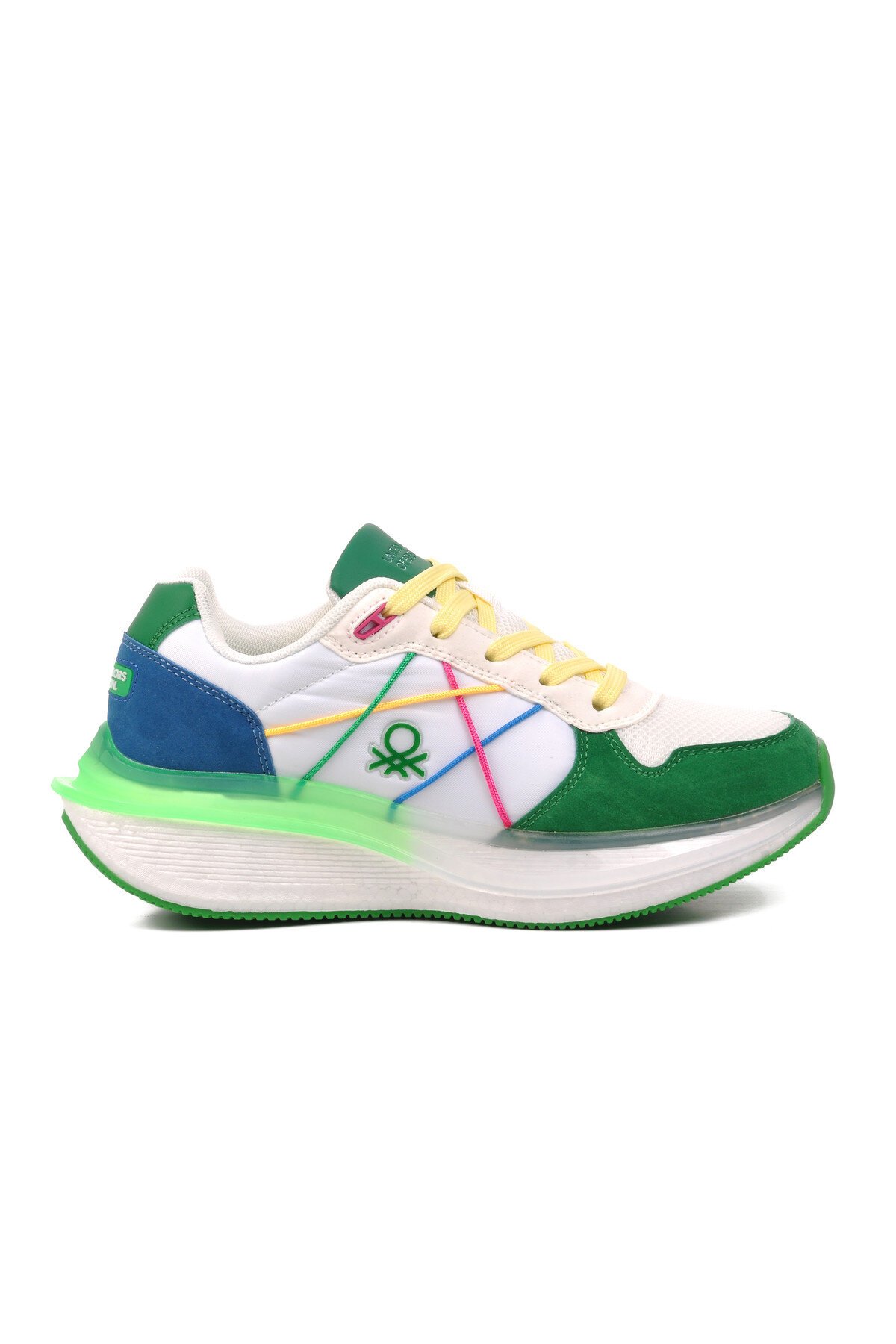 Beyaz-Yeşil  Kadın Sneaker Benetton BNI-10044 Z