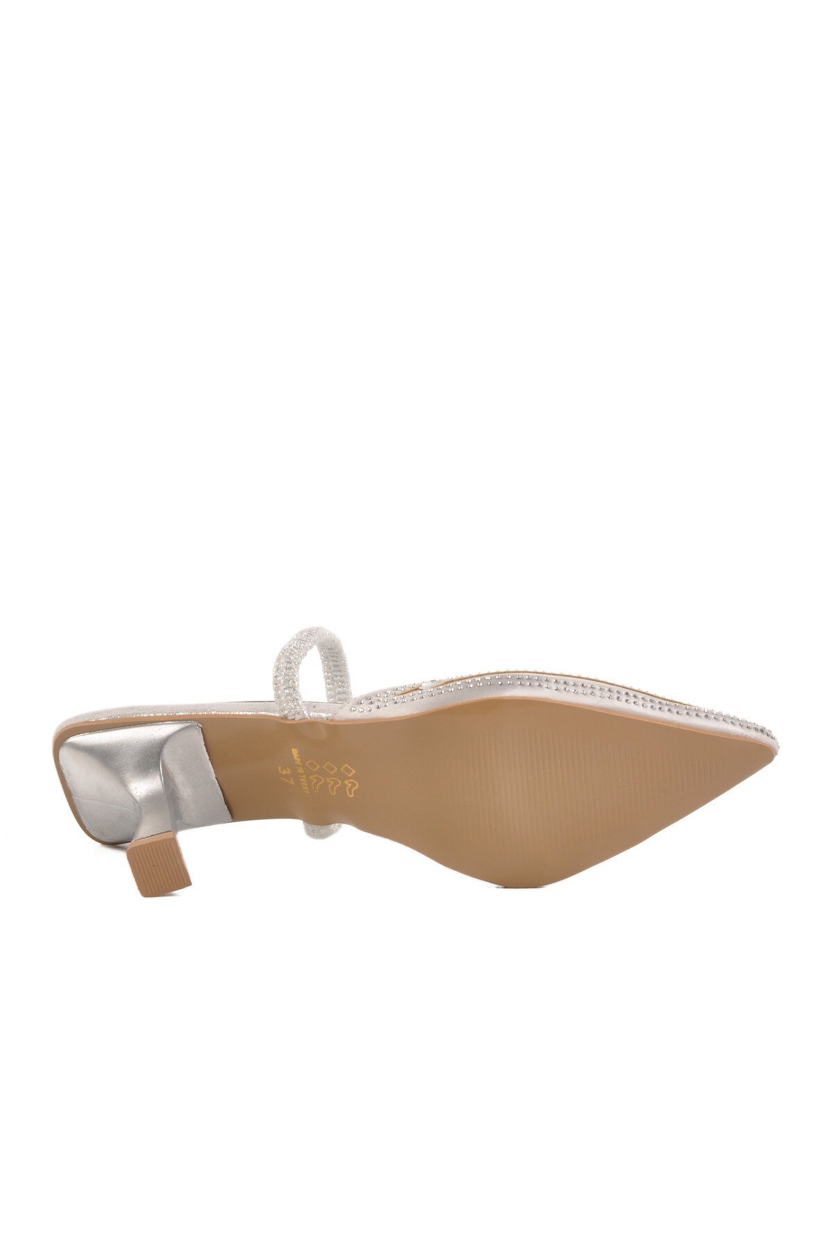 Gümüş Taşlı Kadın Abiye Ayakkabı Florin T-100 Z