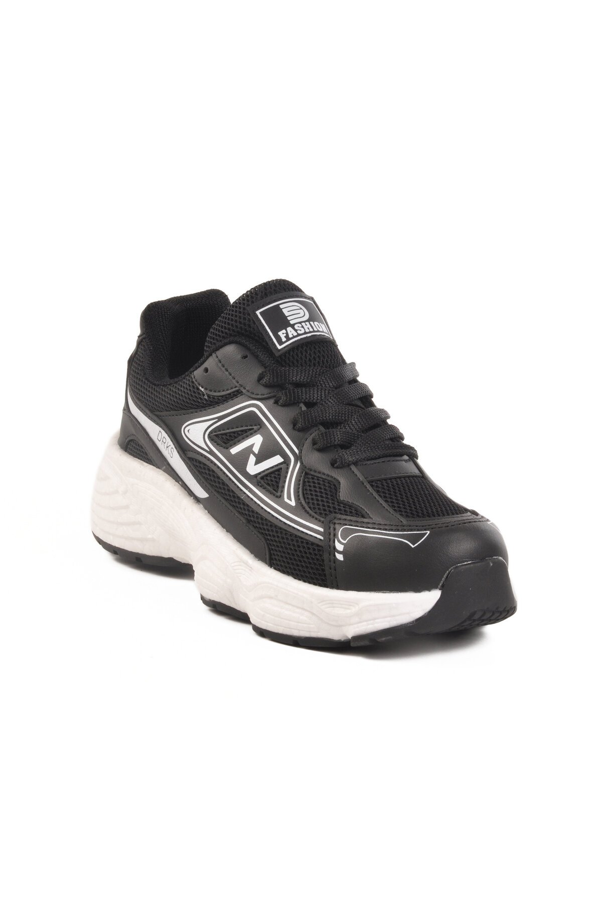 Fashion Siyah-Beyaz Fileli Spor Ayakkabı Darkstep 182 G