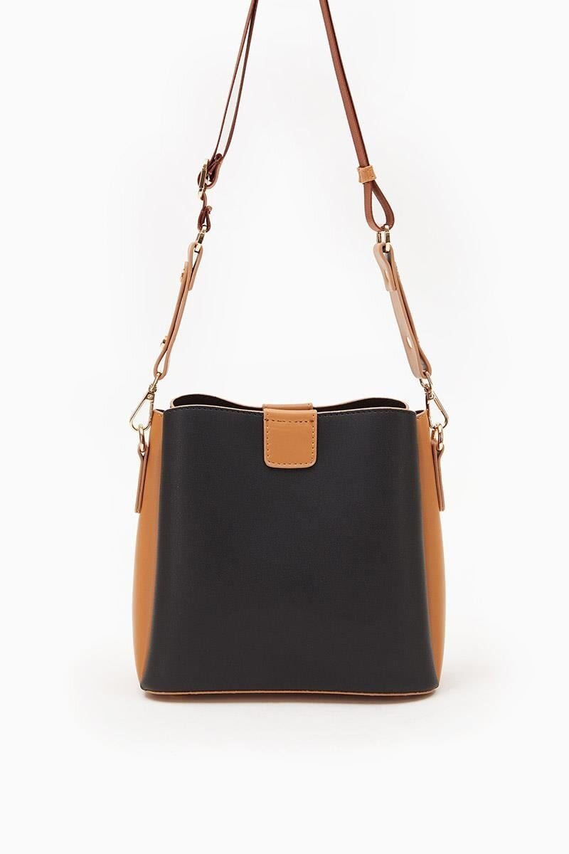Siyah-Camel  Kadın Omuz Çantası 930126