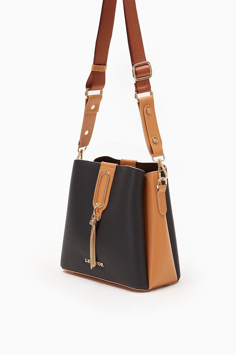 Siyah-Camel  Kadın Omuz Çantası 930126