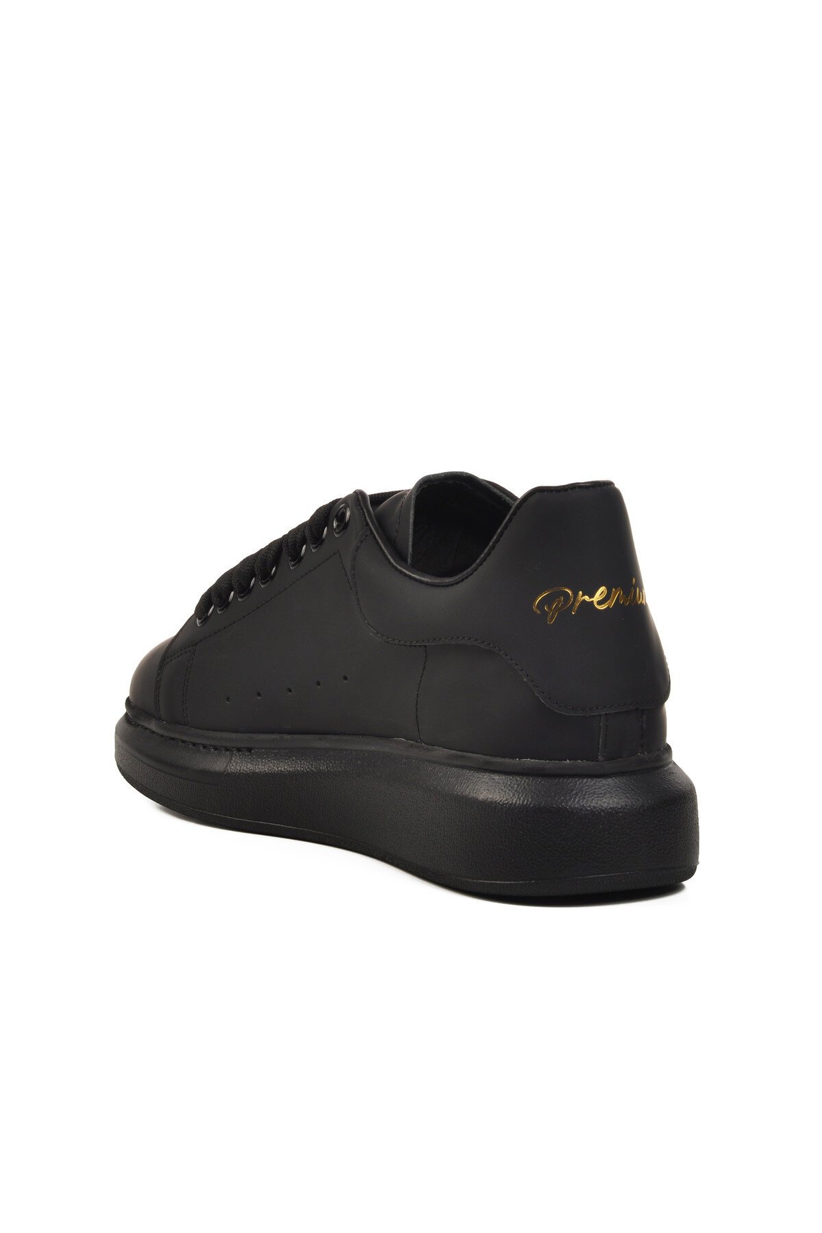 Siyah Hakiki Deri Erkek Sneaker Premium 02028 M