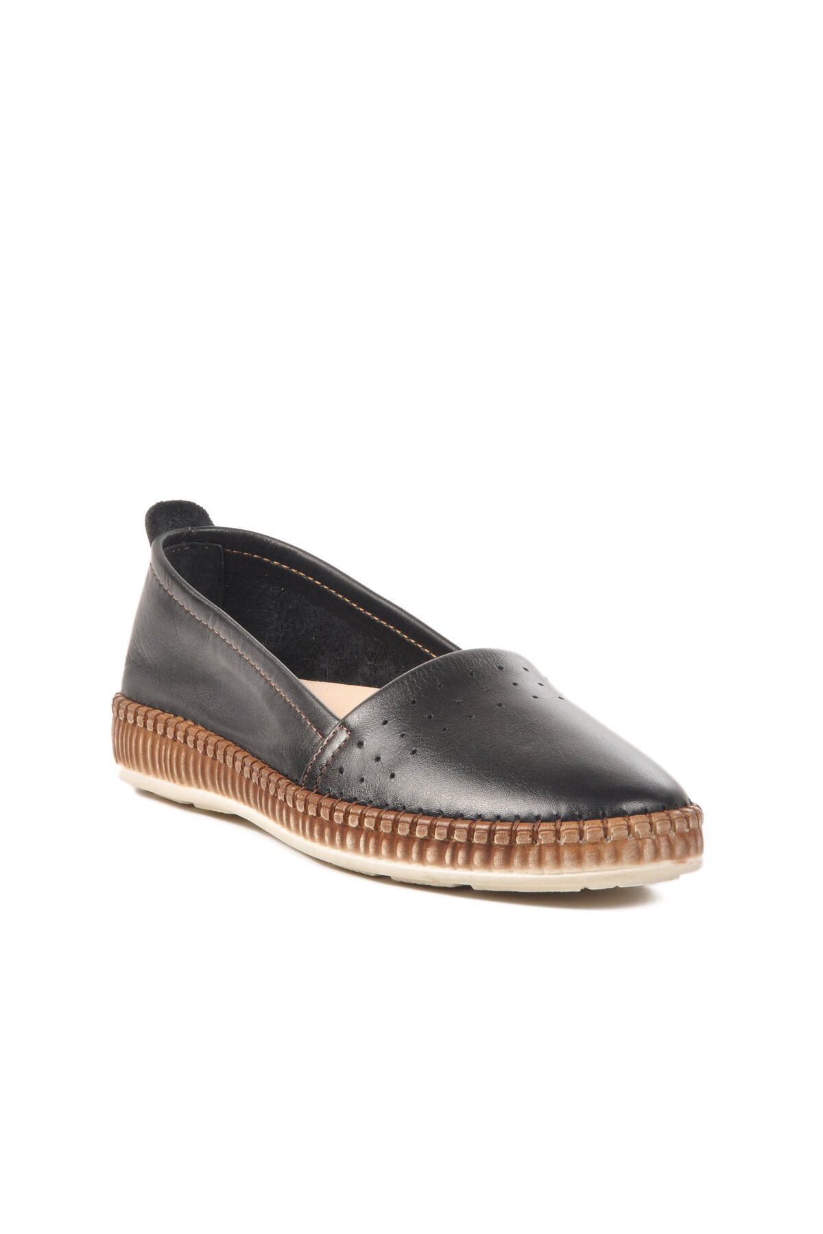 Siyah Hakiki Deri Kadın Günlük Ayakkabı 231747 Z