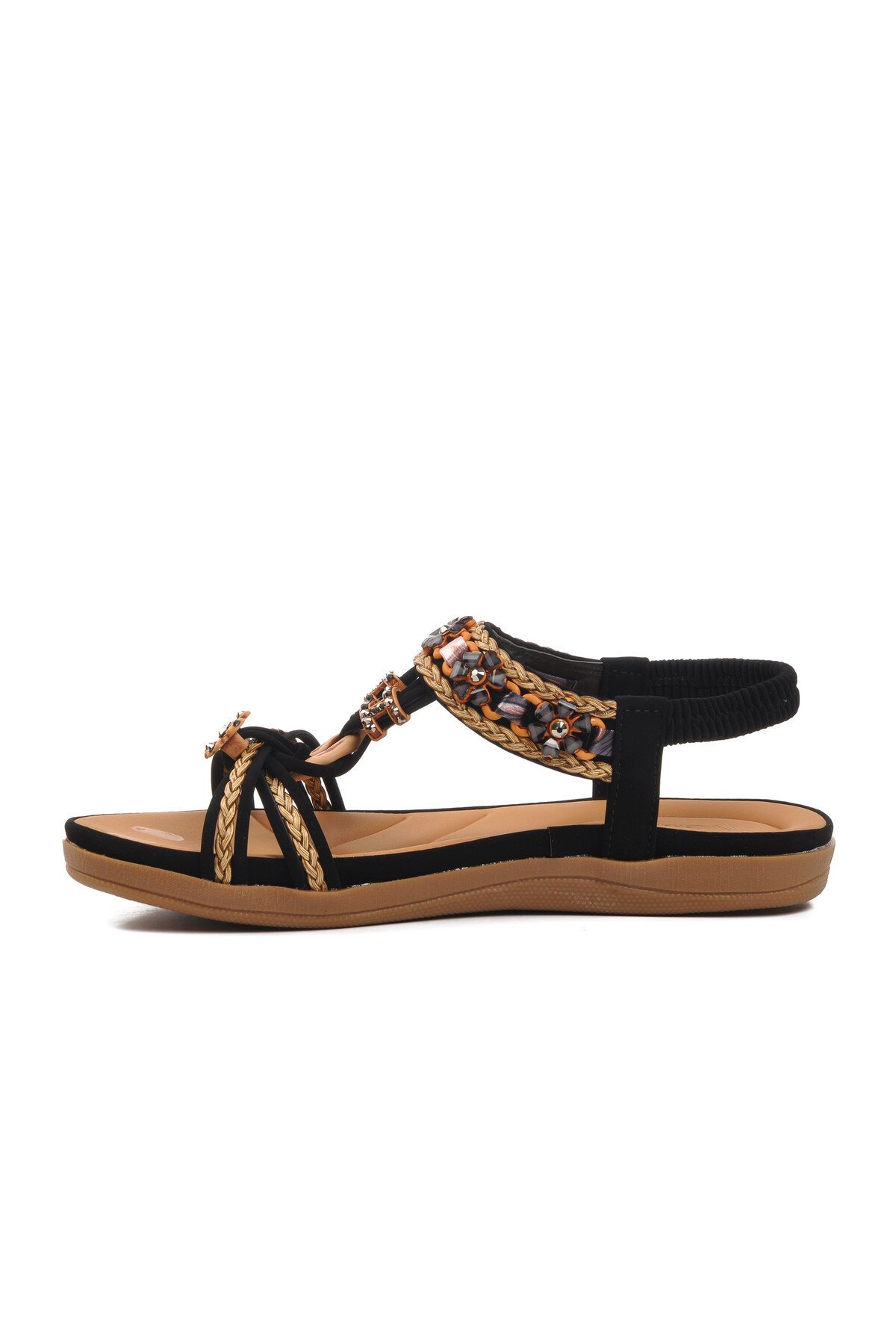 Siyah Hakiki Deri Kadın Sandalet 9636 Z