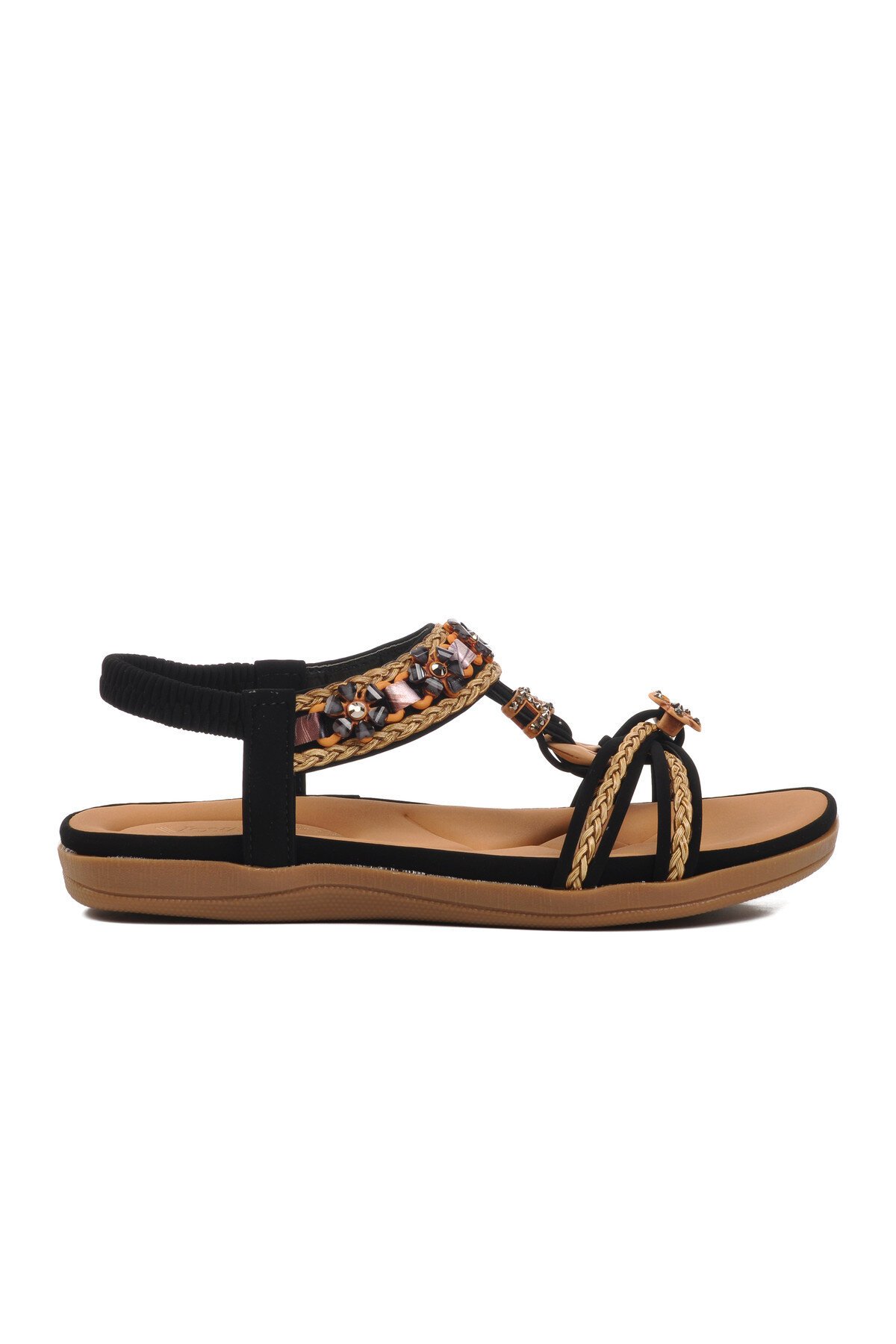 Siyah Hakiki Deri Kadın Sandalet 9636 Z