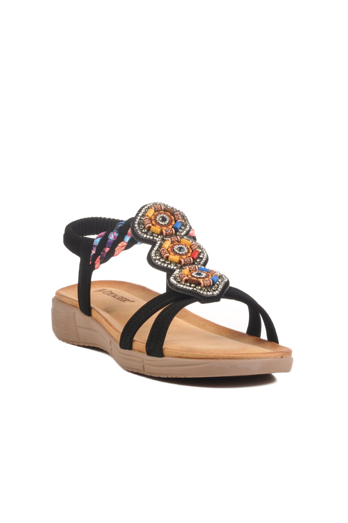 Siyah Hakiki Deri Kadın Sandalet B096 Z