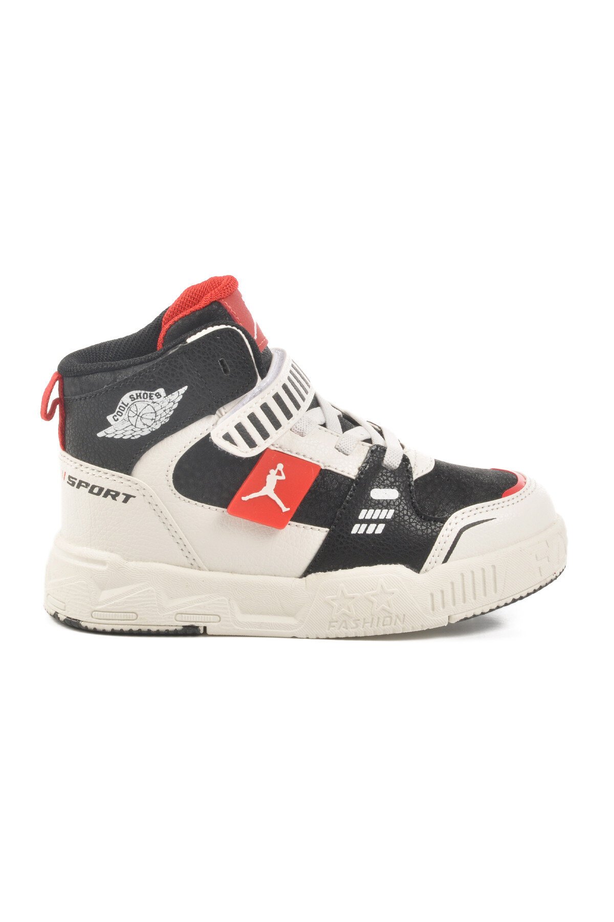 Siyah-Kırmızı Bilek Boy Çocuk Sneaker King Uzun Cool P