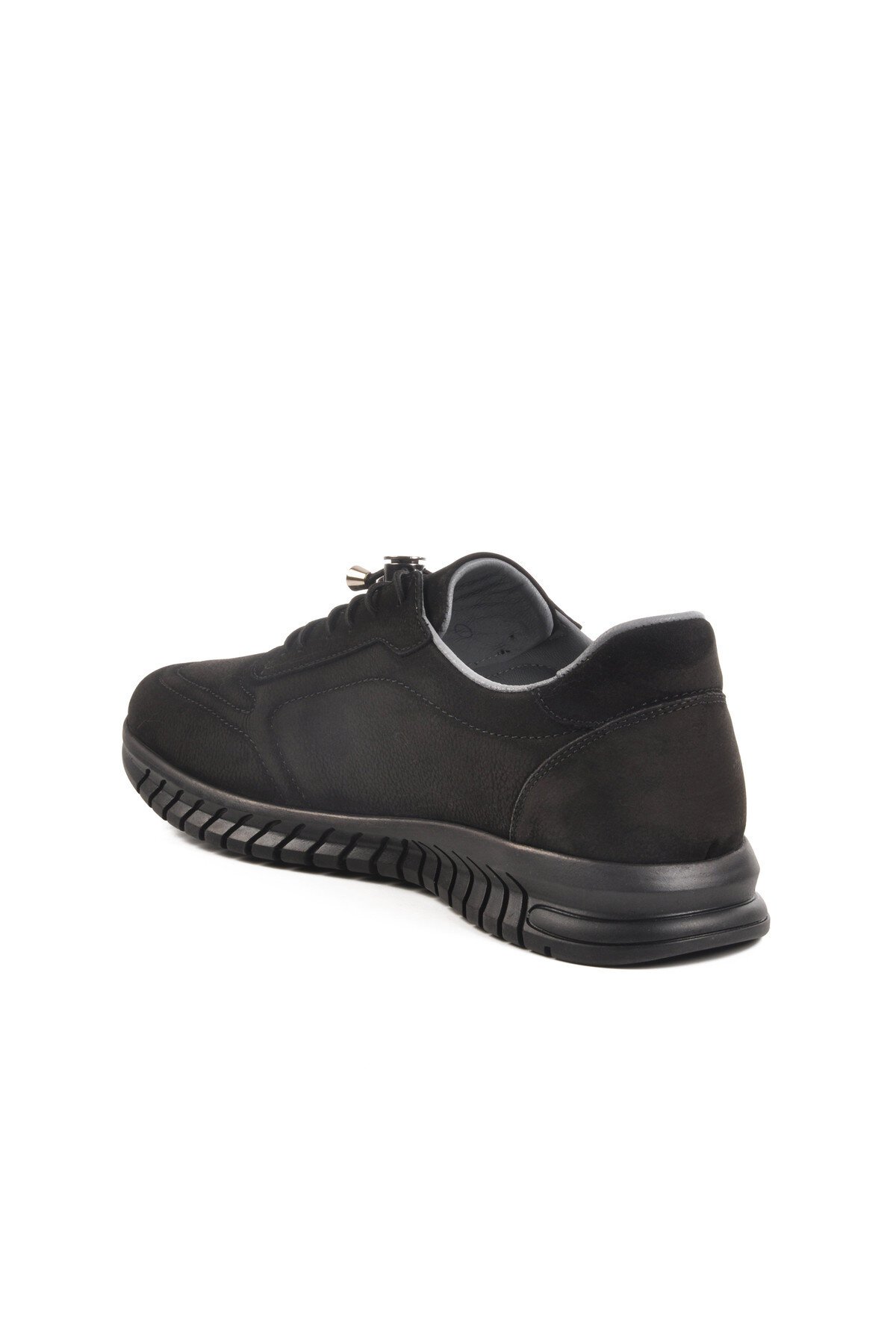 Siyah Nubuk Hakiki Deri Erkek Günlük Ayakkabı 43255-1 M