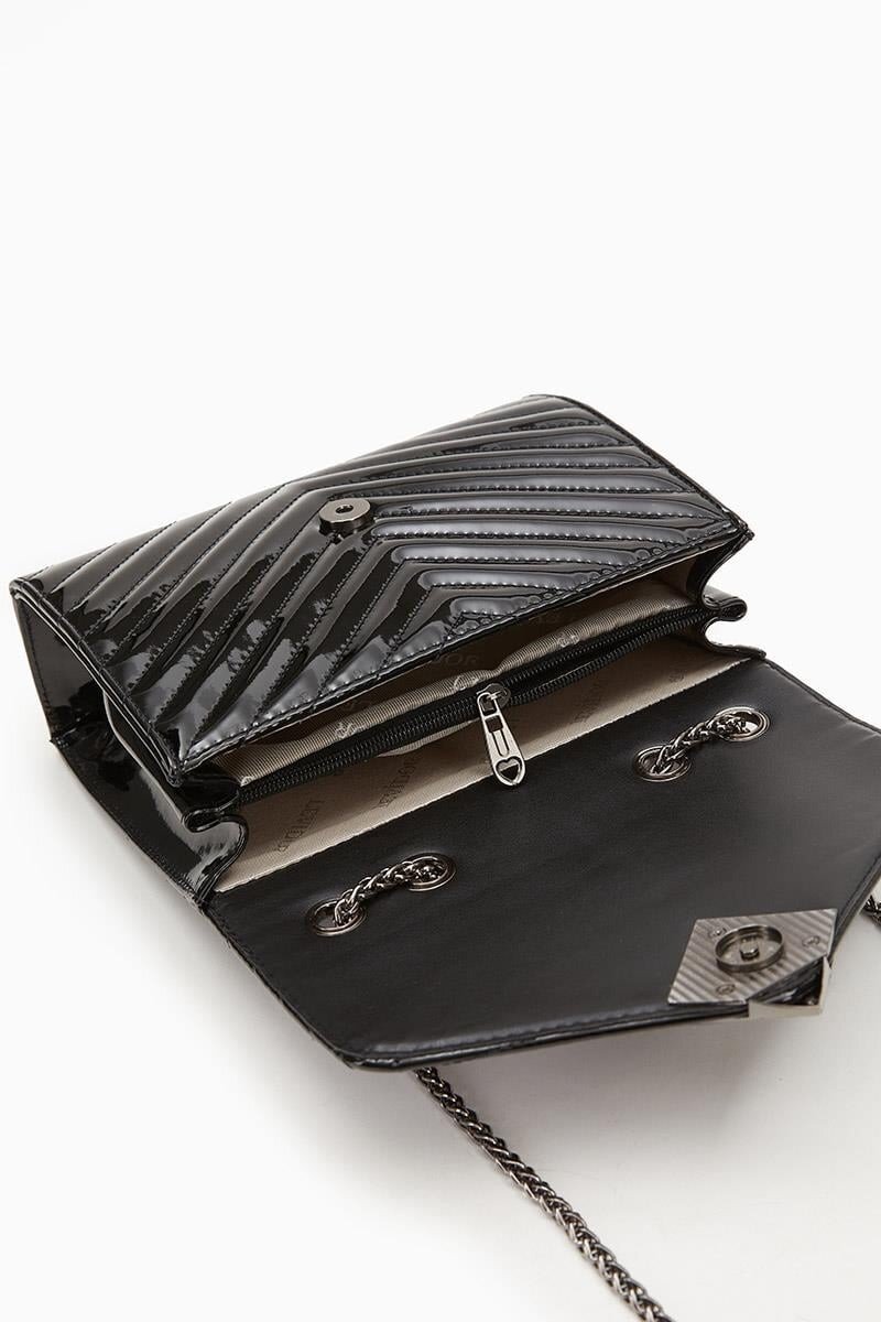 Levidor Siyah Rugan Kadın Omuz Çantası 930076