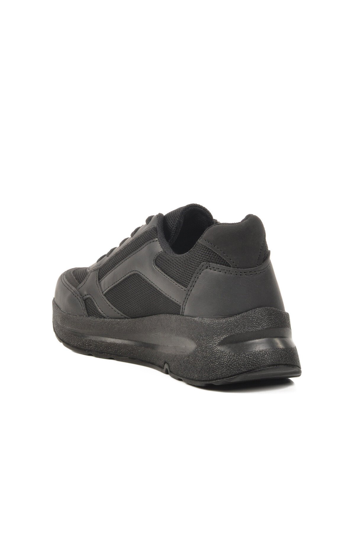 Siyah Fileli Fermuarlı Kadın Spor Ayakkabı 2420 G