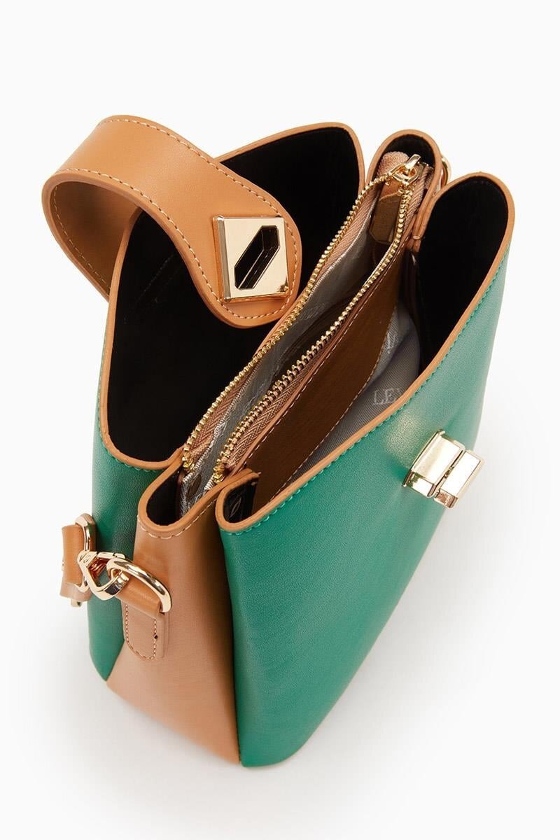 Yeşil-Camel  Kadın Omuz Çantası 930167 Çanta