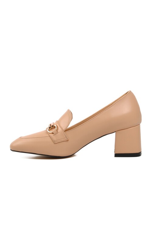 Ayakmod Bej Kadın Topuklu Ayakkabı