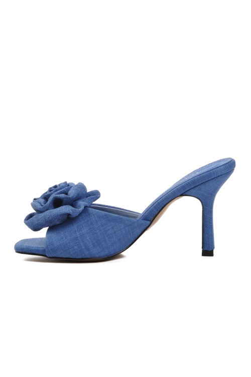 Ayakmod Mavi Kadın Topuklu Terlik