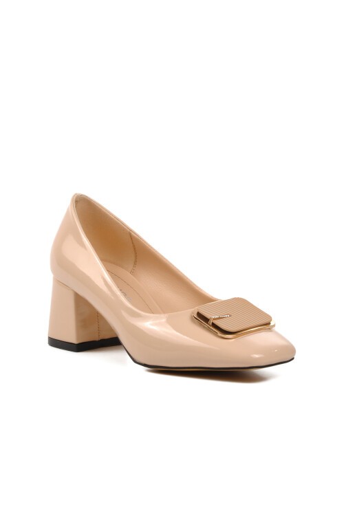 Ayakmod Nude Rugan Kadın Topuklu Ayakkabı