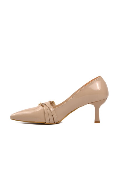 Ayakmod Nude Rugan Kadın Topuklu Ayakkabı