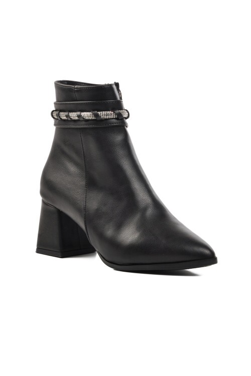 Ayakmod Siyah Cilt Kadın Bot