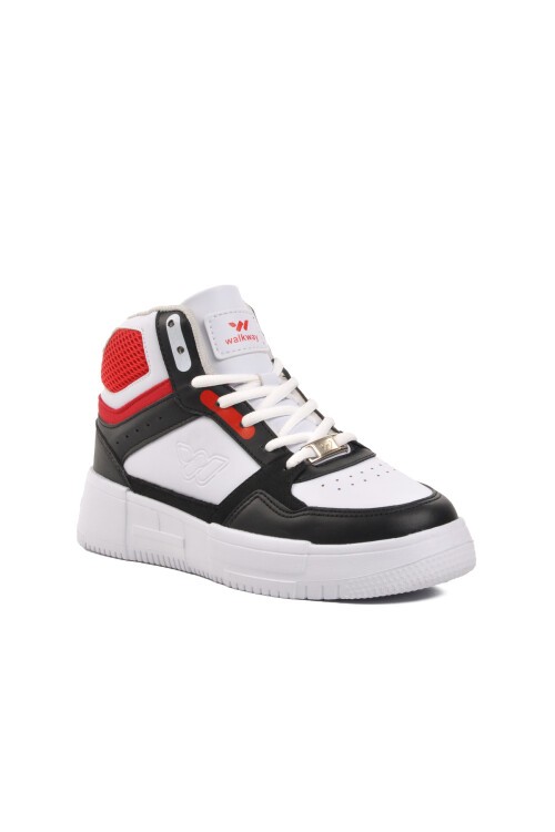 Walkway Beyaz-Siyah-Kırmızı Unisex Hi Sneaker