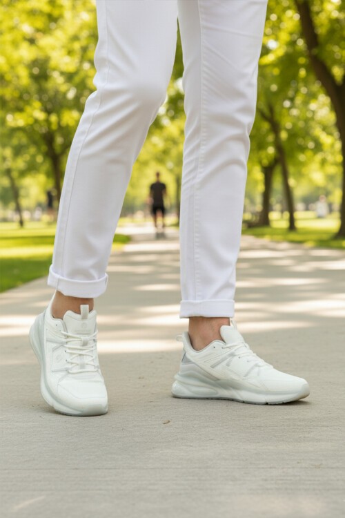 Beyaz Fileli Hafif Erkek Spor Ayakkabı 101 25333 Sally M