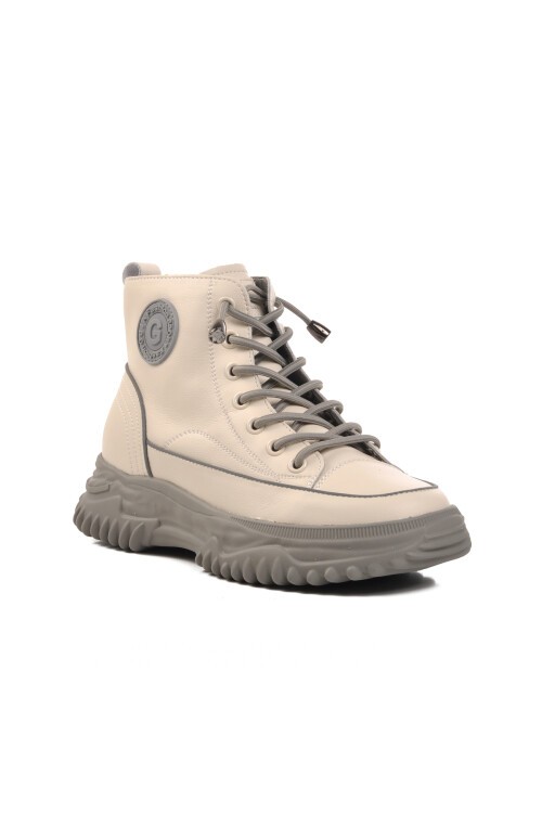 Gri Fermuarlı Lastik Bağcıklı Kadın Bot 26K310-13 Z