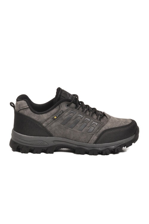 Gri Bağcıklı Kaymaz Tabanlı Erkek Outdoor Trekking Ayakkabı X5 M
