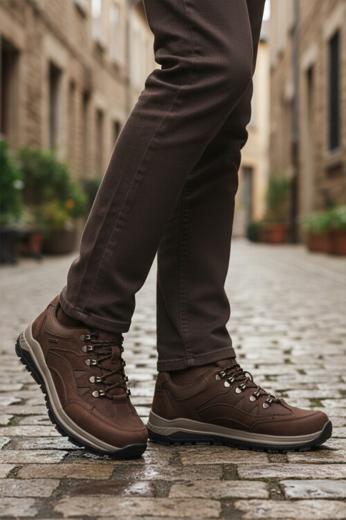 Kahve Hakiki Deri Erkek Outdoor Ayakkabı 2341 M