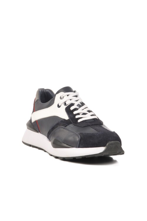 Lacivert-Beyaz Hakiki Deri Erkek Sneaker 2Y1076-6285 M