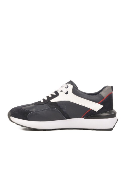 Lacivert-Beyaz Hakiki Deri Erkek Sneaker 2Y1076-6285 M
