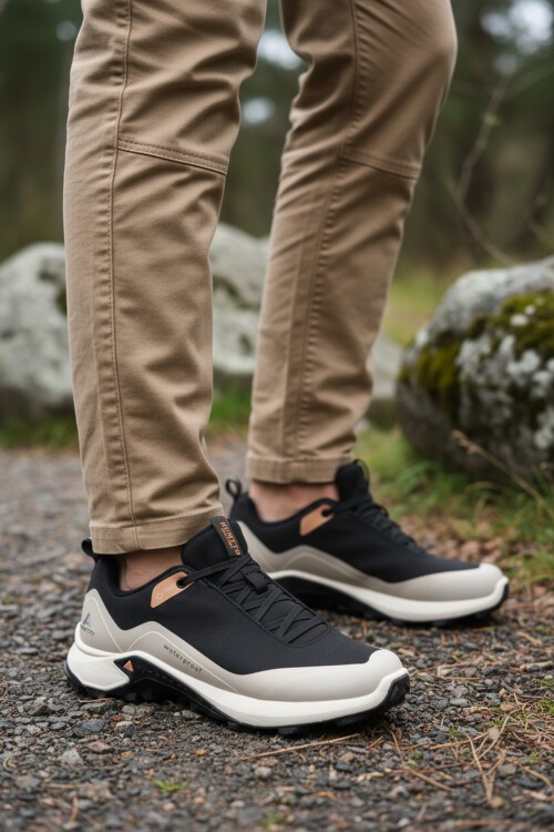 Siyah-Bej-Gri waterproof Erkek Outdoor Ayakkabı 110396A-1 M