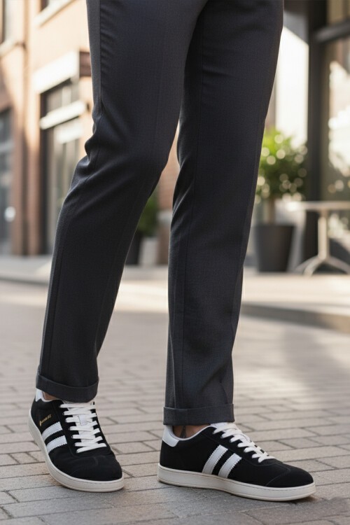 Siyah-Beyaz Hafif Erkek Spor Ayakkabı 102 24155 Kamiq M