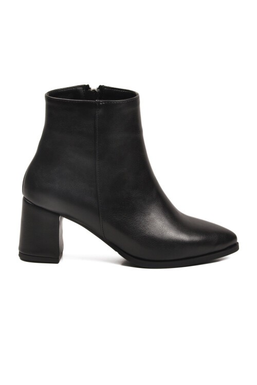 Siyah Cilt İçi Polarlı Fermuarlı Kadın Bot 343126 Z