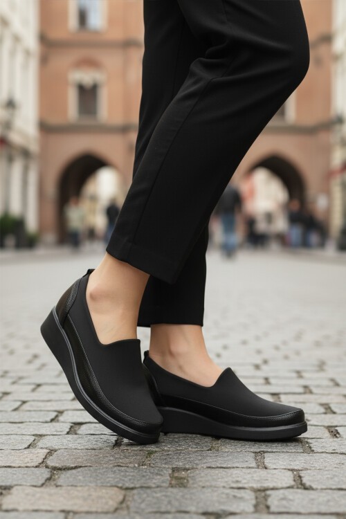 Siyah Floter Tekstil Kadın Günlük Ayakkabı 651586 Z