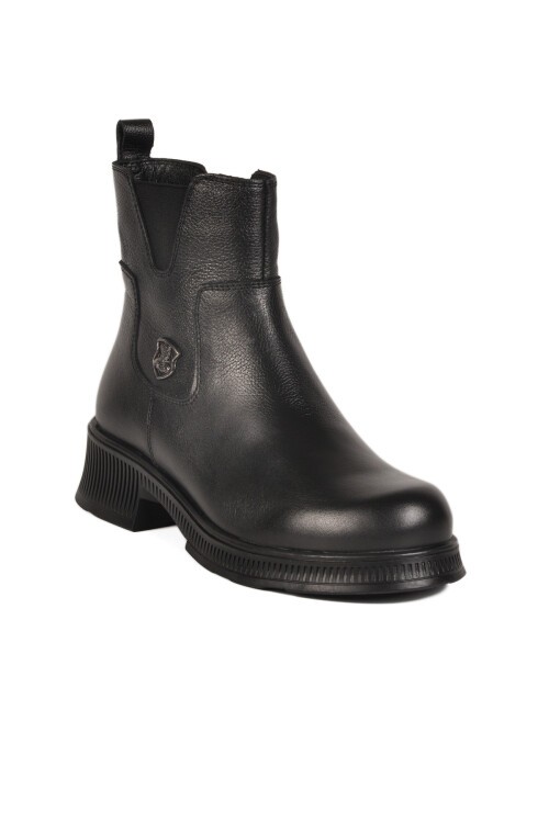 Siyah Hakiki Deri Kadın Bot 2452706K Z