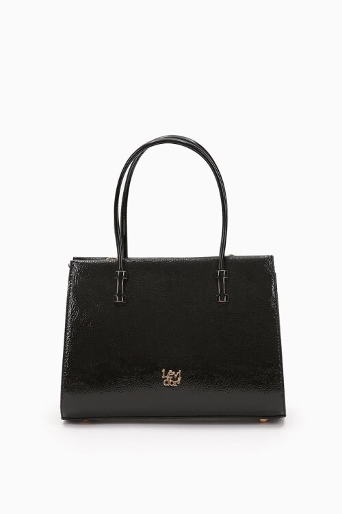 Siyah Kırışık Rugan Kadın Omuz Çantası 930156