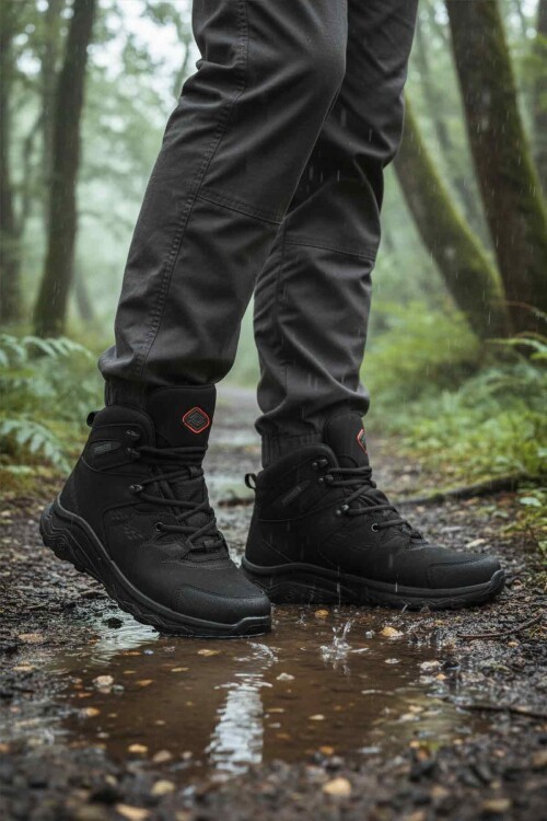 Siyah Nubuk Su Geçirmez Erkek Outdoor Bot M2041 M