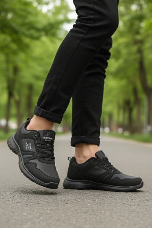 Siyah Esnek Hafif Erkek Spor Ayakkabı Xstep 020-Cilt M