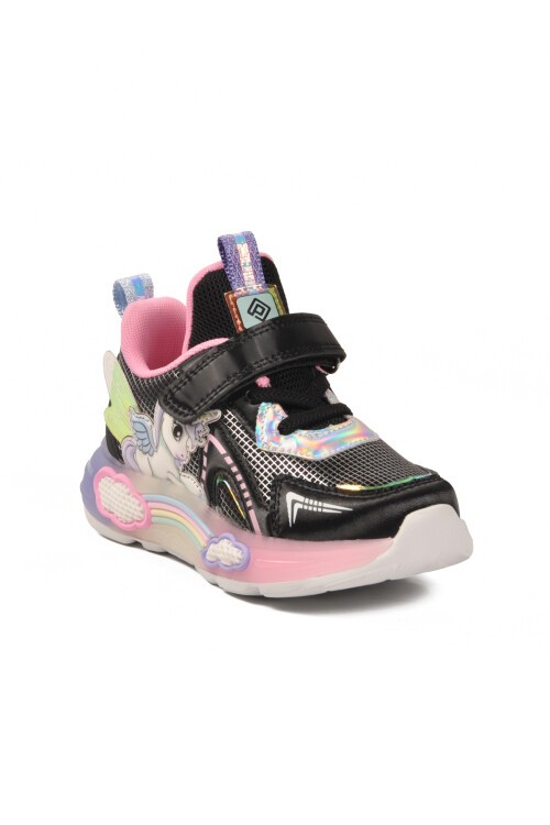 Siyah Cırtlı Çocuk Spor Ayakkabı 1986 P