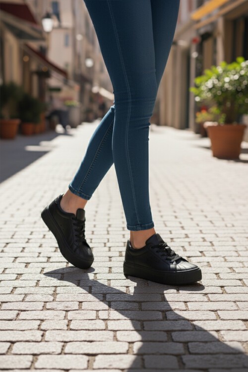 Siyah Kadın Spor Ayakkabı Grov 410 G