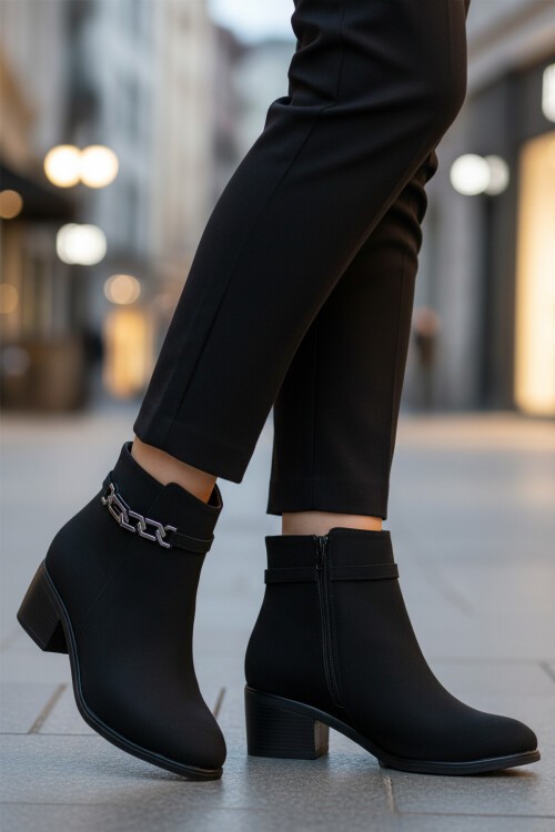 Siyah Zümrüt Hafif Polarlı Kadın Bot 325131 Z