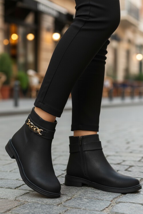 Siyah Zümrüt İçi Polarlı Kadın Bot 636182 Z