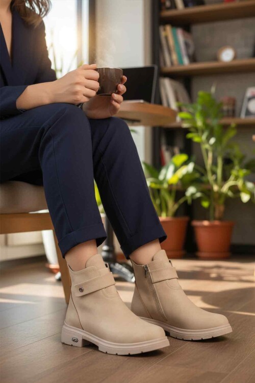 Bej Nubuk Kadın Bot PC-55336 Z