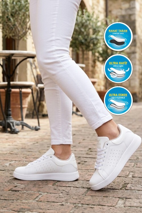 Beyaz Hafif Unisex Günlük Ayakkabı 26116 Costa G