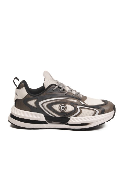 Beyaz-Füme Tekstil Erkek Spor Ayakkabı PCI-11616 M