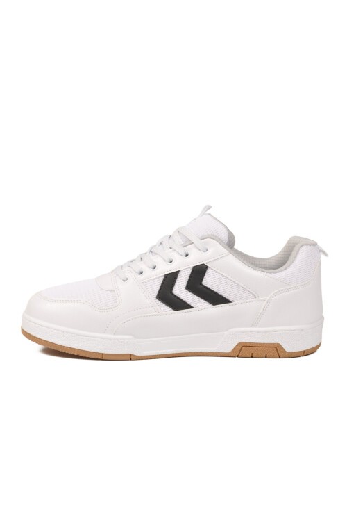 Beyaz-Siyah Fileli Bağcıklı Kalın Rahat Tabanlı Unisex Yürüyüş ve Spor Ayakkabı Sneaker 900872 Hml Versay II