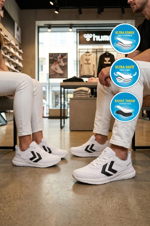 Beyaz-Siyah Unisex Rahat Taban Spor Ayakkabı 900887 Hml  II