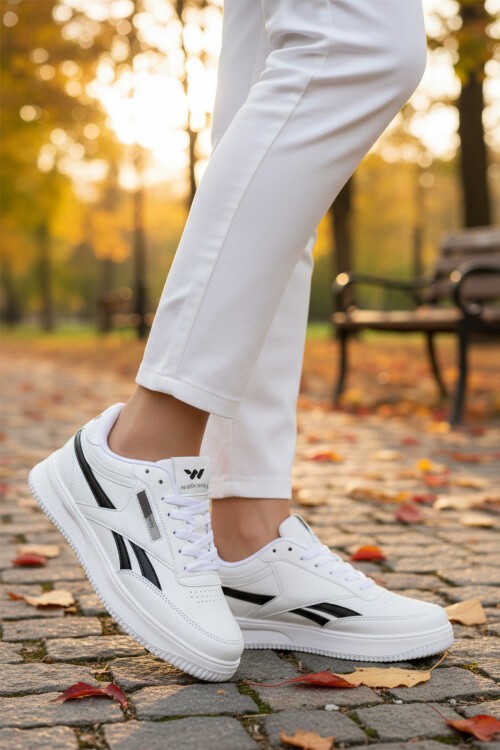 Beyaz-Siyah Unisex Spor Ayakkabı Marlow G
