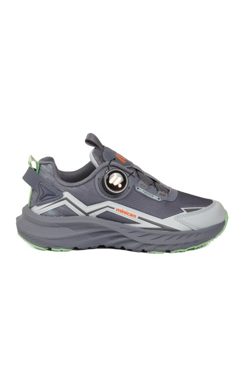 Gri Akıllı Bağcıklı Geniş Kalıp Ortopedik Erkek Çocuk Spor Ayakkabı Sneaker 25001