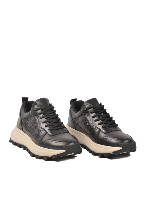 Siyah-Beyaz Hakiki Deri Erkek Günlük Ayakkabı Marcorossi 152-20180 M