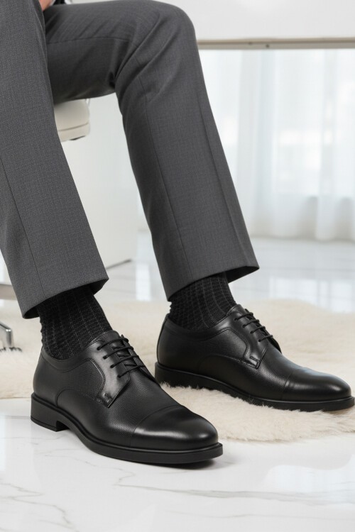 Siyah Hakiki Deri Erkek Günlük Ayakkabı 821 M