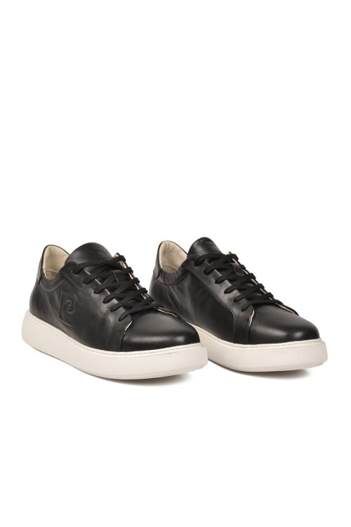 Siyah Hakiki Deri Erkek Sneaker 1362002 M ( Büyük No )